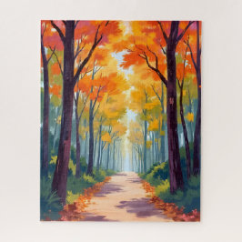 Quebra-cabeça Autumn Path Fall Foliage Painting
