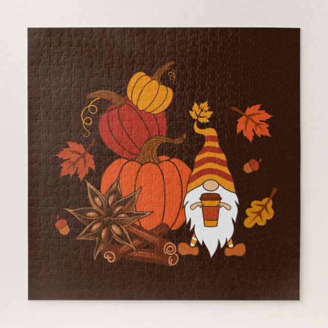Quebra-cabeça Autumn Pumpkins Gnome Spice Card (Vertical)