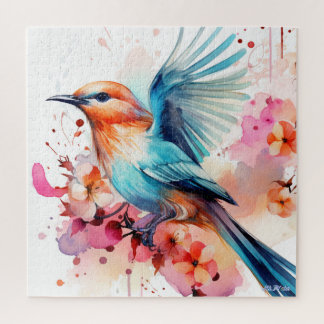 Quebra-cabeça ave aquosa com árvore fruta