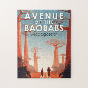 Quebra-cabeça Avenida dos Baobás Madagascar Art Vintage
