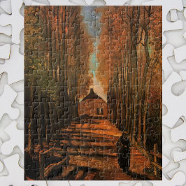 Quebra-cabeça Avenida dos Poplars, no outono, por Vincent van Go