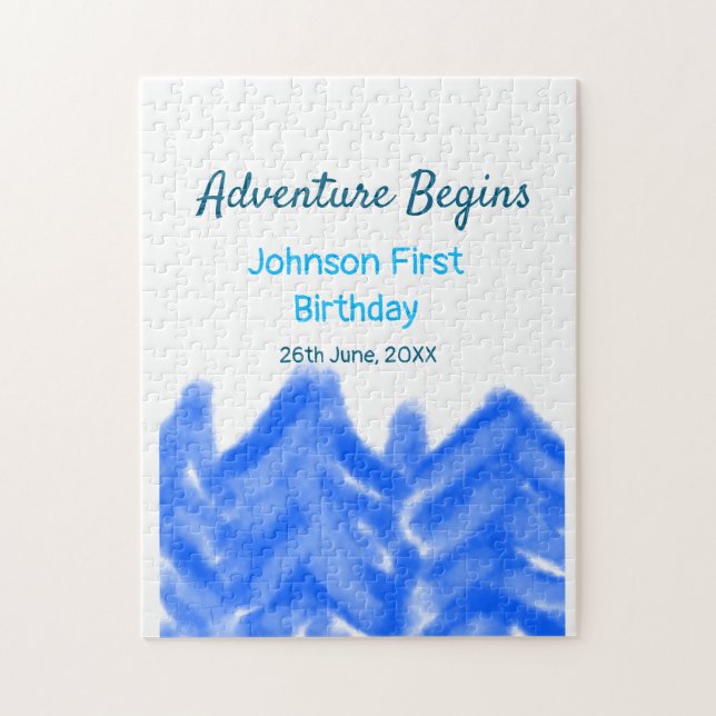 Quebra-cabeça Aventura Azul Aqua inicia montanha primeiro aniver (Vertical)