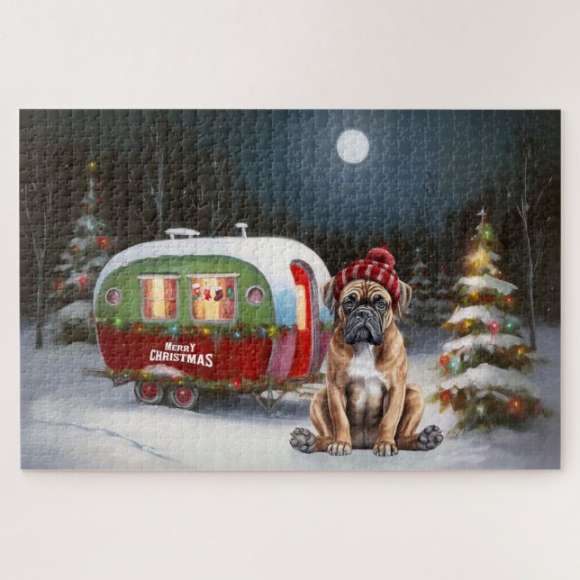 Quebra-cabeça Aventura de Natal da Caravana Boxer de Inverno (Horizontal)