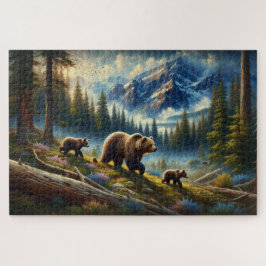 Quebra-cabeça Aventura de Urso e Cubs, Montanha Florestada