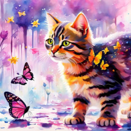 Quebra-cabeça Aventura do Gatinho na Floresta da Borboleta