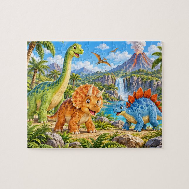 Quebra-cabeça Aventura dos Dinossauros (Horizontal)