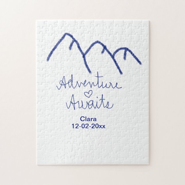 Quebra-cabeça Aventura espera coração de montanha azul adicionar (Vertical)