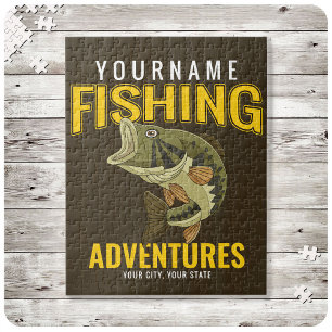 Quebra-cabeça Aventuras Personalizadas de Pesca Pescador de Roba