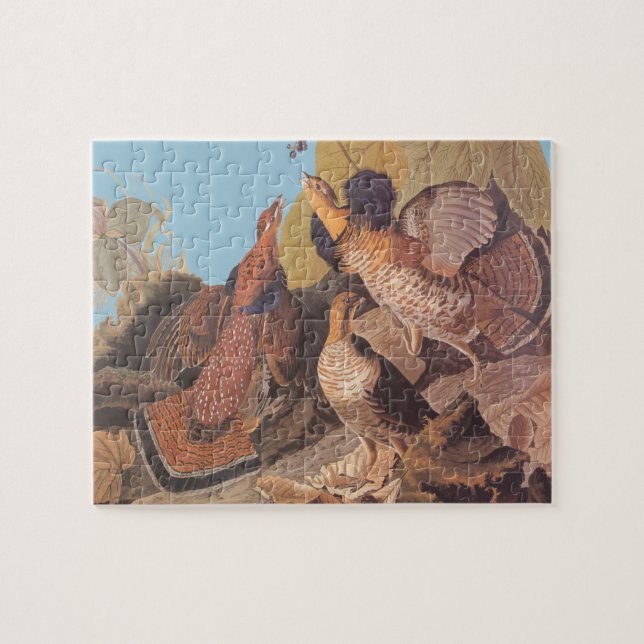 Quebra-cabeça Aves de faisão de Grouse Pheasant do Adubon (Horizontal)