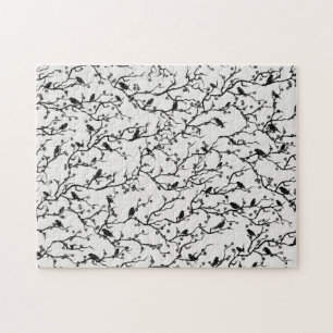 Quebra-cabeça Aves e Sakura Branches Japoneses