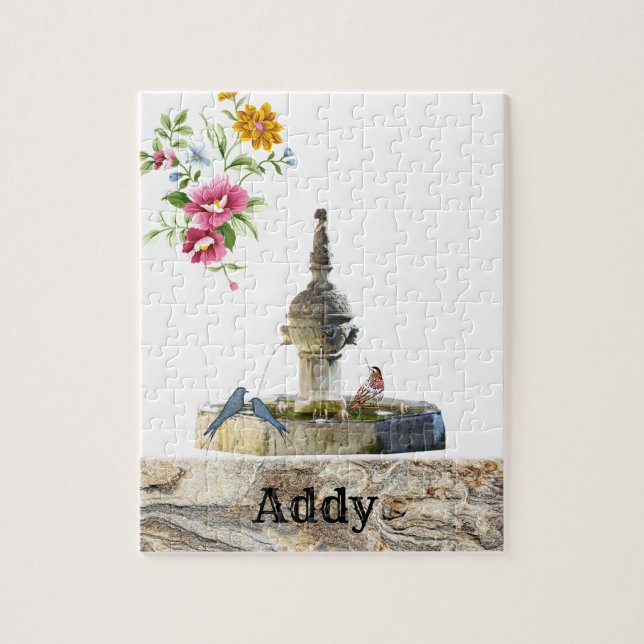 Quebra-cabeça Aves Fountain Floral (Vertical)