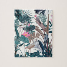 Aves selvagens e palmeiras tropicais de colheita n