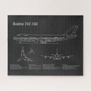 Quebra-cabeça Avião 747 - Planos de desenho de avião em avião PD