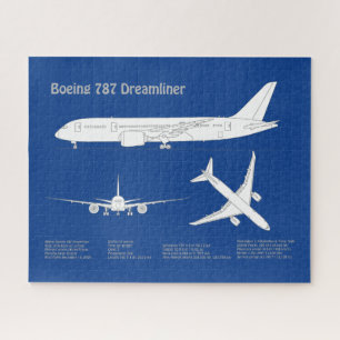 Quebra-cabeça Avião 787 - Plano de desenho do avião ABD