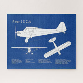 Quebra-cabeça Avião-Cub - Planos de avião em Esquema ABD