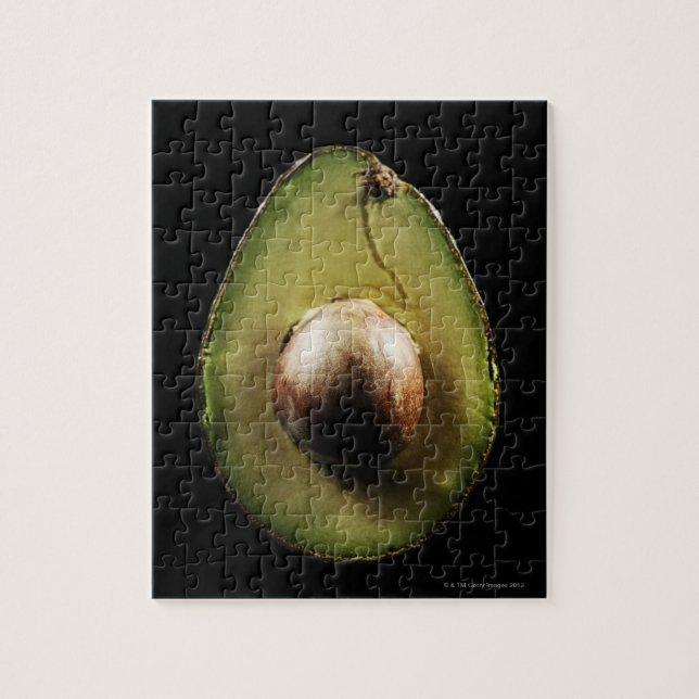 Quebra-cabeça Avocado,Fruta,Fundo preto (Vertical)