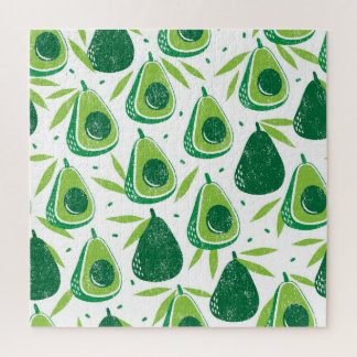 Quebra-cabeça Avocado, selo texturizado, padrão perfeito.