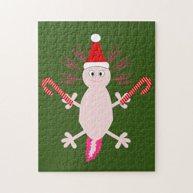 Quebra-cabeça Axolote de Natal Fofo (Vertical)