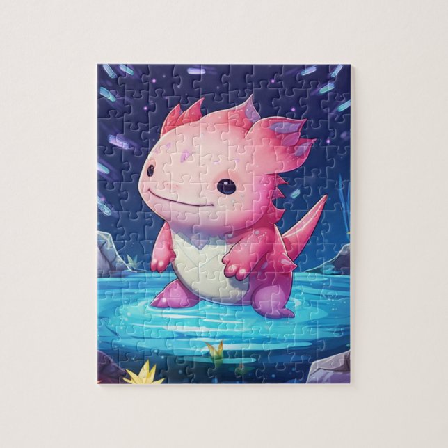 Quebra-cabeça Axolotl cor-de-rosa (Vertical)
