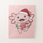 Quebra-cabeça Axolotls Christmas Winter Animal Axolotls Jigsen P<br><div class="desc">O axolotl no Natal com luzes de fadas. Animais engraçados com presentes e neve nas férias. Uma doce saudação de Natal. Os Axolotls são animais bonitos e perfeitos para o Natal.</div>