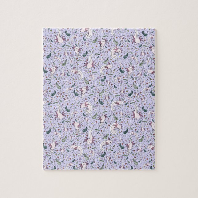 Quebra-cabeça Axolotls em roxo (Vertical)