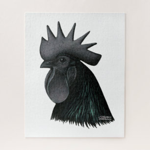Quebra-cabeça Ayam Cemani Rooster Head