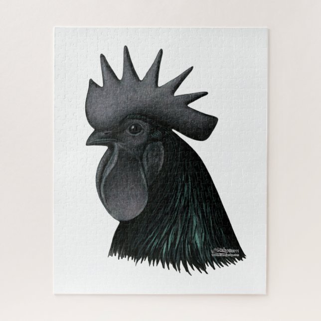 Quebra-cabeça Ayam Cemani Rooster Head (Vertical)