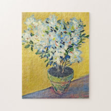 Azaleas brancas em um Pote Monet Fine Art