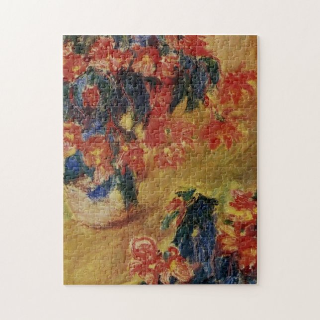 Quebra-cabeça Azaleas Vermelhas em um Pote Monet Fine Art (Vertical)