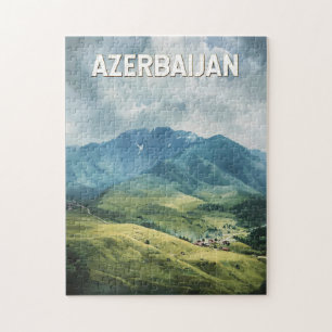Quebra-cabeça Azerbaijão Illustração Viagem Art Vintage
