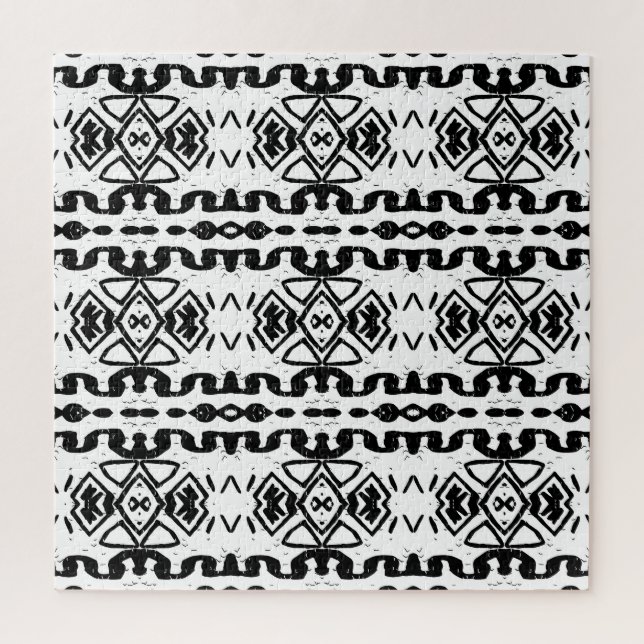 Quebra-cabeça Aztec Étnico, Padrão De Vintage Striped. (Vertical)