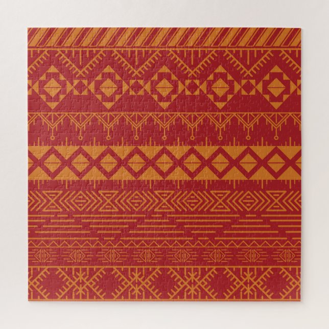 Quebra-cabeça Aztec Retro: Design de Padrão Vintage. (Vertical)