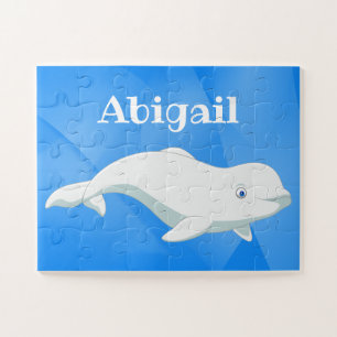 Quebra-cabeça Azul Baleia Beluga Personalizado, Oceano Ártico Br