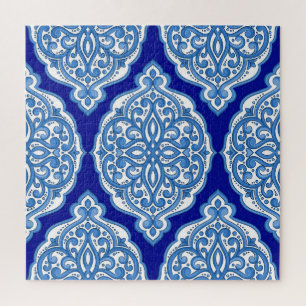 Quebra-cabeça Azul-branco-luxo, ornamento turco.