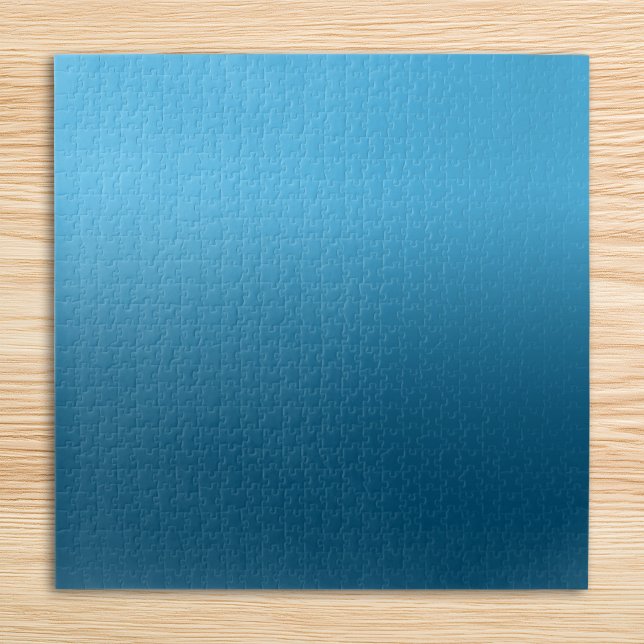 Quebra-cabeça Azul Celeste e Azul Oceano Ombre (Sky Blue and Ocean Blue Ombre Jigsaw Puzzle)