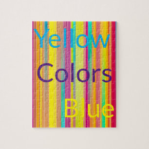 Quebra-cabeça Azul Cor Amarelo Faixa Brilhante