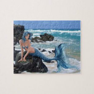 Quebra-cabeça azul da sereia
