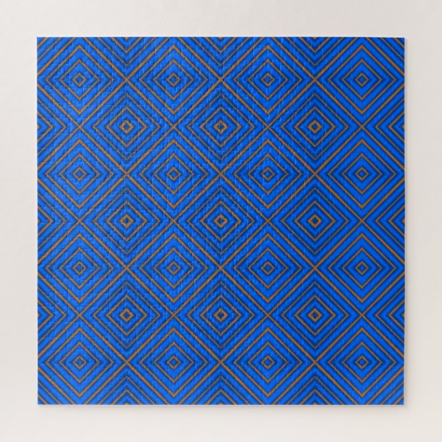 Quebra-cabeça Azul E Laranja Hidróntica Diamante Moderna Pop Art (Vertical)