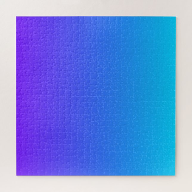Quebra-cabeça Azul e Roxo | Gradiente de Cores Moderno Ombre (Horizontal)