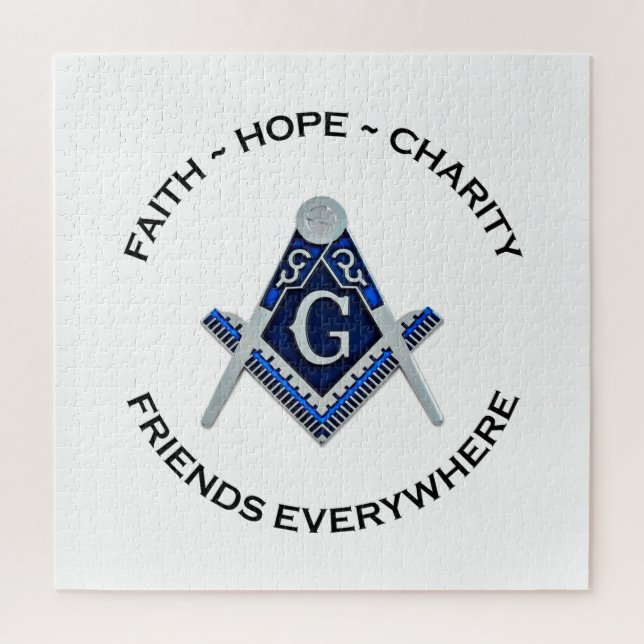 Quebra-cabeça Azul Masônico Limpo (Vertical)