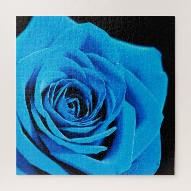 Quebra-cabeça Azul rosa floral (Vertical)