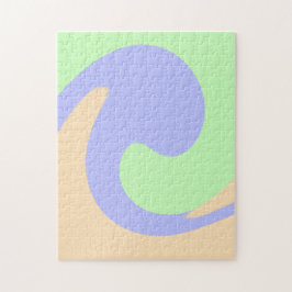 Quebra-cabeça Azul verde mármore fluido boho negrito