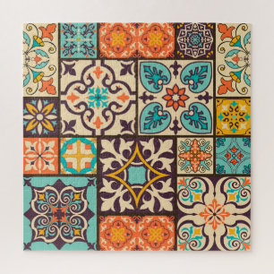 Quebra-cabeça Azulejo Colorido de Patchwork Islam Motifs