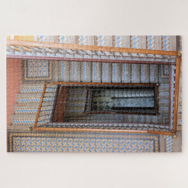 Quebra-cabeça Azulejo Colorido Stairway Barcelona - 20x30 - 1014 (Horizontal)