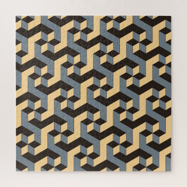 Quebra-cabeça Azulejo Complexo Geométrico de Silver Ivory (Vertical)