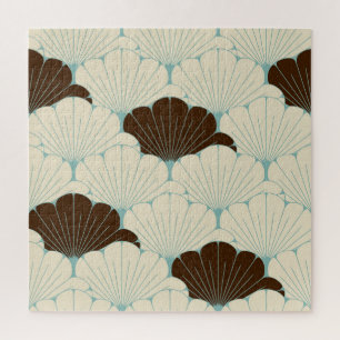 Quebra-cabeça Azulejo de Folhagem Azul do Estilo Japonês