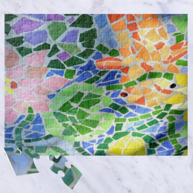 Quebra-cabeça Azulejo Mosaico Colorido Koi Pond (Criador carregado)