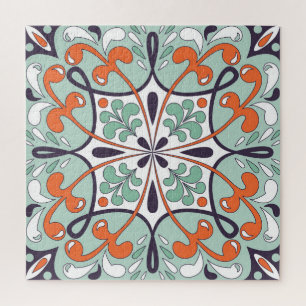 Quebra-cabeça Azulejo Oriental marroquino Floral Design