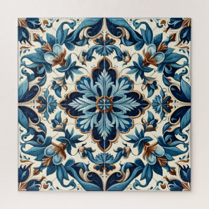 Quebra-cabeça Azulejo Porcelain Azulejo Padrão Mediterrânico
