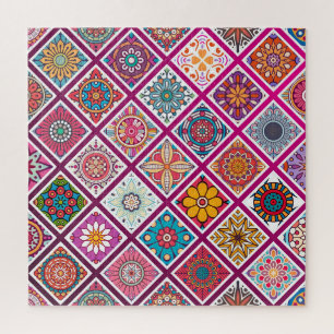 Quebra-cabeça Azulejos da Bohemian Mandala em Marrocos